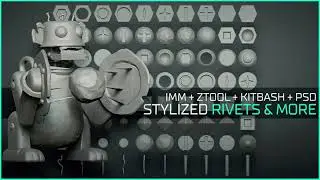 Stylized RIvets, Screws and more For Zbrush - Marketplace