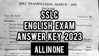 SSLC public exam English answer key 2023