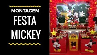Montagem de festa infantil - Mickey