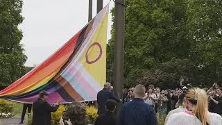 Pride Flag Raising Event at the Washington State Capitol in Olympia, 2024
