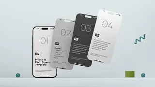 iPhone 15 Multi Screen Mockup Template for After Effects