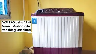 Voltas beko 7.2 Kg Semi-Automatic Washing Machine Unboxing and Test