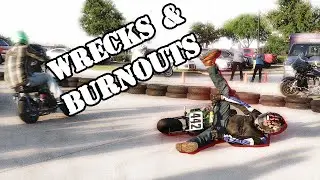 Burnouts, & Wrecks: Concrete Mini Bike Races at Maverick Harley Davidson