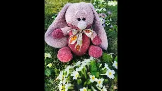 Amigurumi gros lapin rose en velvet fil très doux