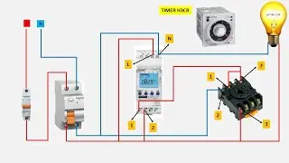 Turning on the lights using a timer and relay | house wiring