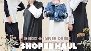 SHOPEE HAUL DRESS & INNER DRESS MONOKROM STYLE MURAH DAN BAGUS BANGETT