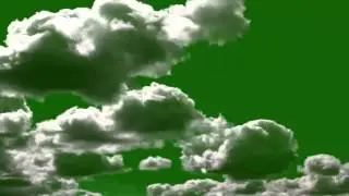 clouds on green screen - high density