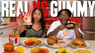 REAL FOOD VS GUMMY FOOD CHALLENGE!!