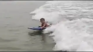 Playing in the waves
