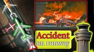Japan Airlines on Fire | Collision with Coast Guard Airplane