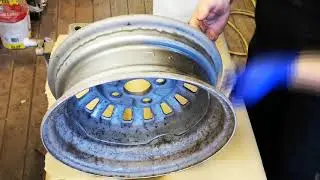 Powder Coating A Rusted Steel Wheel At Home DIY Restoration
