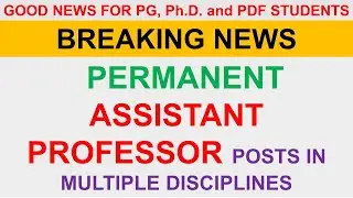 PERMANENT ASSISTANT PROFESSOR POSITIONS 2024