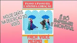 Passo a passo da caixinha coração, Molde grátis em PDF na descrição do vídeo, é só imprimir e montar