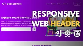 How To Create a Web Header Design Using React And Css  | How To Make a Website Using React And Css
