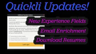 Email Enrichment! Quickli LIR Search Results Updates 26 Dec 2020