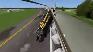 Ryan Blaney blowover into the catchfence