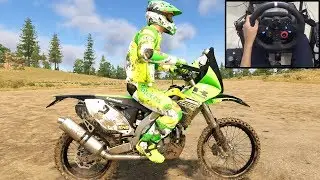 Kawasaki KX450F Rally Bike - The Crew 2 | Logitech g29 gameplay