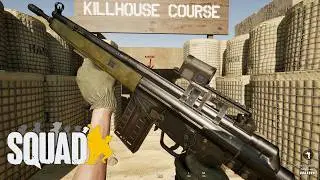 Iranian G3A4 Assault Rifle with Z-Point Red Dot Sight, Foregrip | Squad Killhouse Weapons Showcase