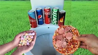 Experiment PIZZA Coca Cola Pepsi Sprite Cola Turka Brun Vs Coco Pops Meat Puff AND Mentos