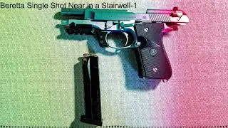 Beretta Single Shot Near in a Stairwell 1 - Sound Effect For Editing