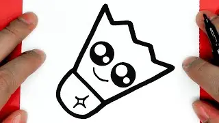 HOW TO DRAW CUTE BADMINTON, DRAW CUTE THINGS
