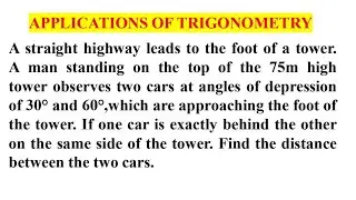 A straight highway leads to the foot of a tower. A man standing on the top of the 75 m high tower