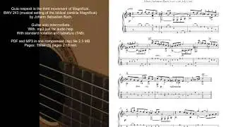 Quia Respexit Bach BWV 243-3 guitar solo