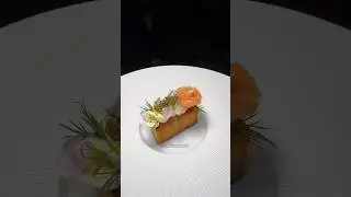 Perfect Potato Pavé with Smoked Salmon Rose, Creme Friache and Caviar 🥰