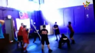 Crossfit workout...kids having fun playing