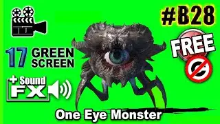 One eye Monster Green Screen 3D