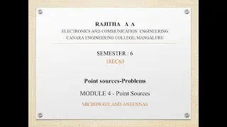 VTU MICROWAVE AND ANTENNAS (18EC63) M4 L6 Point sources-Problems