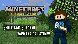 Minecraft | Survival Games 1. Bölüm | İlk Farmımızı Yapıyoruz! (Şeker Kamışı)
