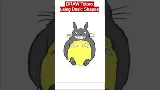 Let's Draw Totoro using Basic Shapes #shorts