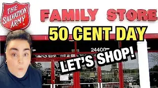 Thrift With Me at 50 Cent Day at Salvation Army | Clothing Haul