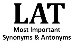 LAT Synonyms &  Antonyms |Most Repeated MCQs 28 November 2021 | Part 7 |Studygroup 786|