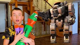 NerfWar: military robot VS Bogdan Нерф Вар Военный робот против Богдана