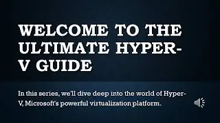 The Ultimate Hyper V Guide Introduction to Mastering Hyper V and Chapter 01