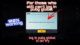 How to solve Pubg Global Restricted Area / Server error log in problem solve -100% working trick