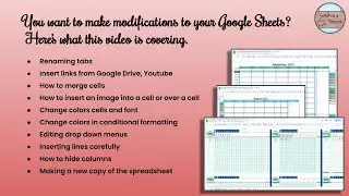 Google Sheets Modification Tips