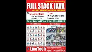 New Full Stack Java Batch Started On Sep 25th @LiveTechQA #javadeveloper #frontenddevelopment #java