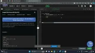 Longest Sub-Array with Sum K geeks for geeks python solution