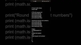 math.sqrt() and math.isqrt() method in python