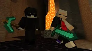 Jogador e um mundo imenso com o meu amigo 😎(Minecraft)