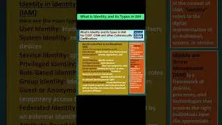 Identity in IAM For CISSP, CISM, Cybersecurity Certifications 