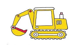 How to Draw an Excavator Tractor Easily Step by Step