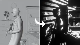 Нуарный стиль в Блендер | Noire Style / B&W Grain Shader in Blender [EEVEE]