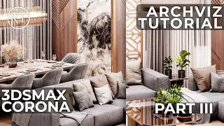 Architectural Visualization Tutorial for Designing a TV Room and Dining Hall in 3dsMax - Corona