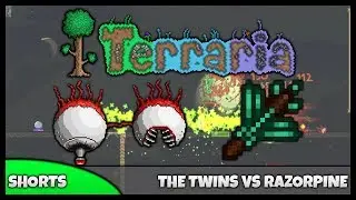 Terraria 1.2 || Boss Battles - The Twins VS Razorpine (SUPER Speedkill - 28.5 Seconds!)