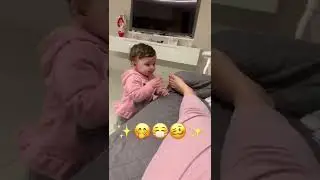 Baby don't like the smell of mommies feet 😅
