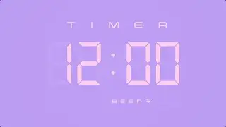 12 Min Digital Countdown Timer with Simple Beeps 💕💜